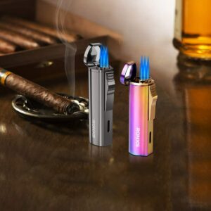 RONXS Adjustable Triple Jet Flame Refillable Cigar Lighter