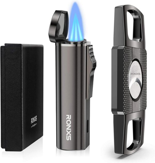 RONXS Torch Lighter and Cigar Cutter Set