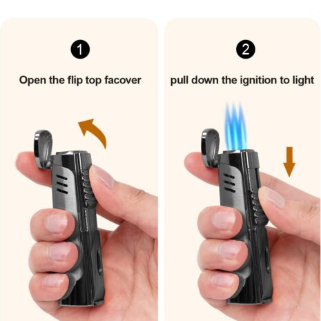 Triple Jet Flame Cigar Lighter with Punch7